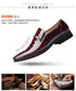 Elegant Breathable Oxford Leather Shoes for Men - Perfect Formal Flats for Office, Weddings, and Daily Wear - Comfortable Slip-On Design with Pointed Toe and Rubber Outsole
